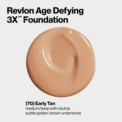 Revlon age-defying foundation packaging featuring SPF 30 label
