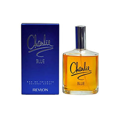 REVLON Charlie Blue natural spray bottle, sleek design for everyday fragrance