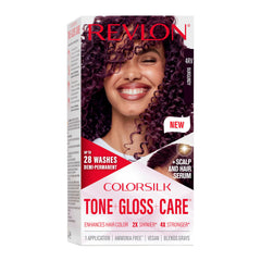 Revlon ColorSilk Tone + Gloss bottle showing vibrant color finish