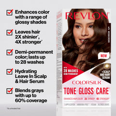 Revlon ColorSilk Tone + Gloss serum drops ready for scalp hydration