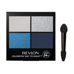 REVLON ColorStay Day to Night Quad packshot shows long-wear color in a sleek compact
