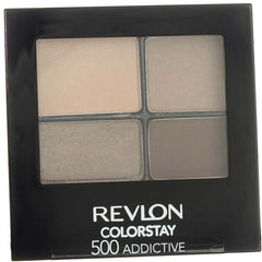 REVLON ColorStay Eyeshadow Quad Addictive blends four shades for versatile looks.