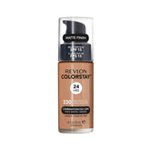 Revlon ColorStay bottle shows oil-free, long-wear finish for all-day confidence.