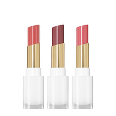 REVLON Glass Shine Balm Honey Shine swatch on lips showing sheer color and moisture
