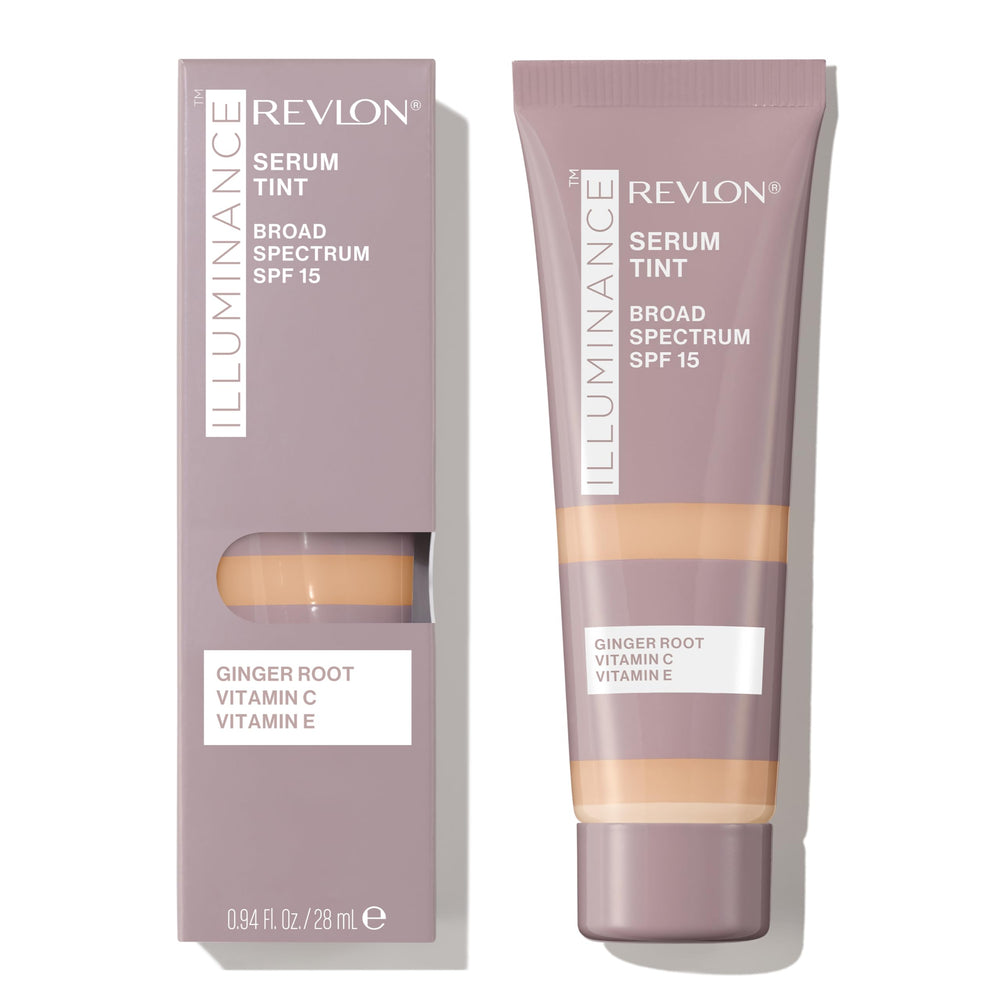 REVLON Illuminance Serum Tint bottle showing satin finish and compact packaging