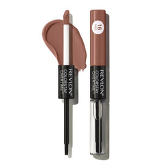 Revlon Color Stay Overtime Lipcolor Taupe Time swatch on lips showing transfer-proof color.