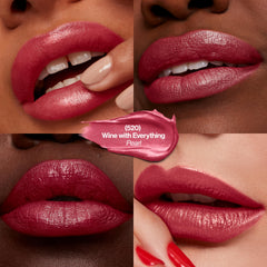 Revlon Super Lustrous Wine with Everything lip swatch for rich, vibrant color in one swipe.