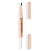 Revolution Fluffy Brow Filter Duo angled-tip pencil creates natural hair-like strokes