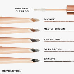 Revolution Fluffy Brow Filter Duo dense brush coats hairs