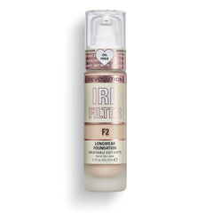 Revolution IRL Filter foundation bottle with pump for precise application and long wear.