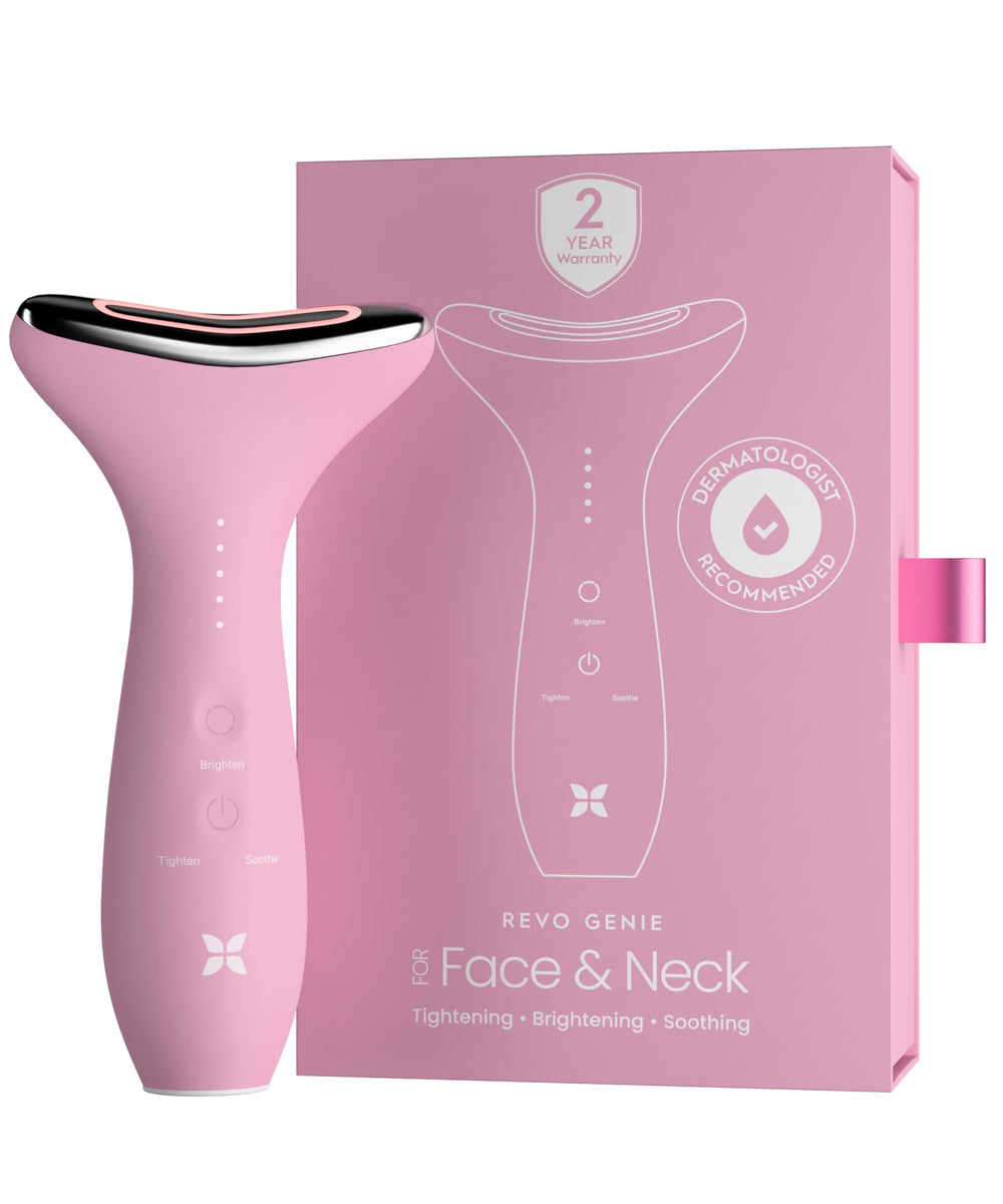 REVOMADIC REVO Genie face massager with heat for soothing sessions and absorption boost.