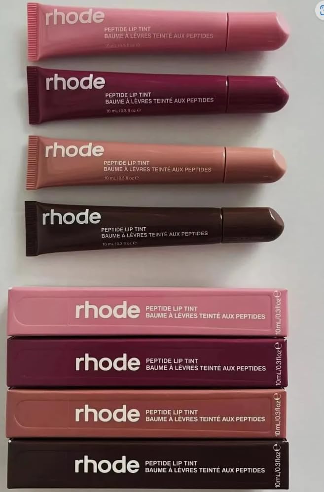Rhode Peptide Lip Tint Set in four shades for glossy, buildable color.
