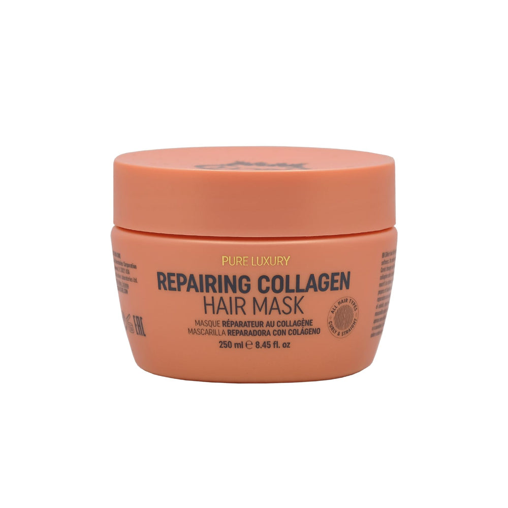 RICH Pure Luxury repairing hair mask with collagen nourishes damaged strands.