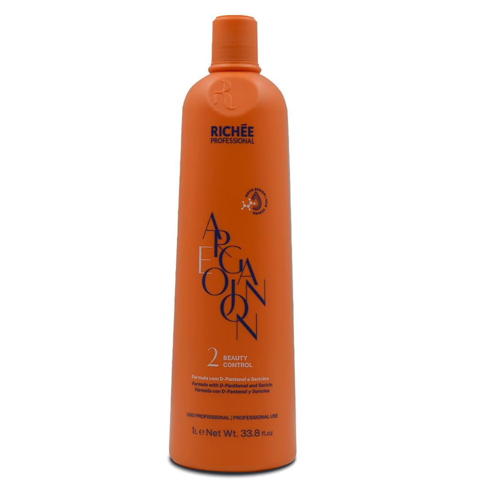 Richée Professional Argan and Ojon finishing oil bottle for radiant shine.