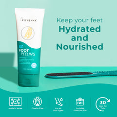 Close-up of Richenna EZ Foot Care Cream texture for deep hydration.