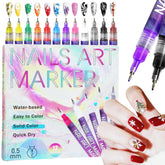 Ricishiy 12 colors nail art pens set for bold designs and versatile manicure ideas