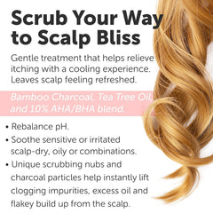 Rida Charcoal Scalp Scrub with tea tree oil soothes itchiness and irritation