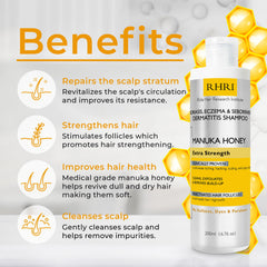 Rida Hair Research Institute psoriasis shampoo lather demonstrates cleansing and exfoliating action.