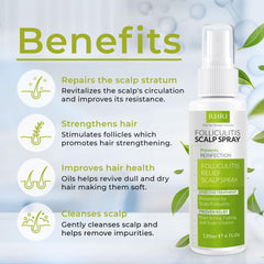 Rida Folliculitis Spray application closeup for targeted scalp care.
