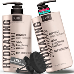 Rida Hair Research Institute shampoo bottle showing rich hydration for dry strands