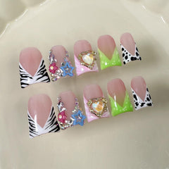 RIICFDD duck-shaped nails with 12 designs for versatile looks