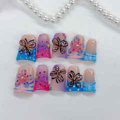 RIICFDD handmade acrylic nails with glue kit for home use