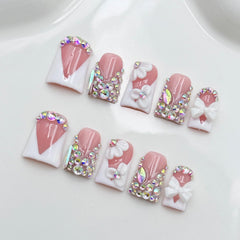 RIICFDD handmade nails kit with glue ready for at-home manicure