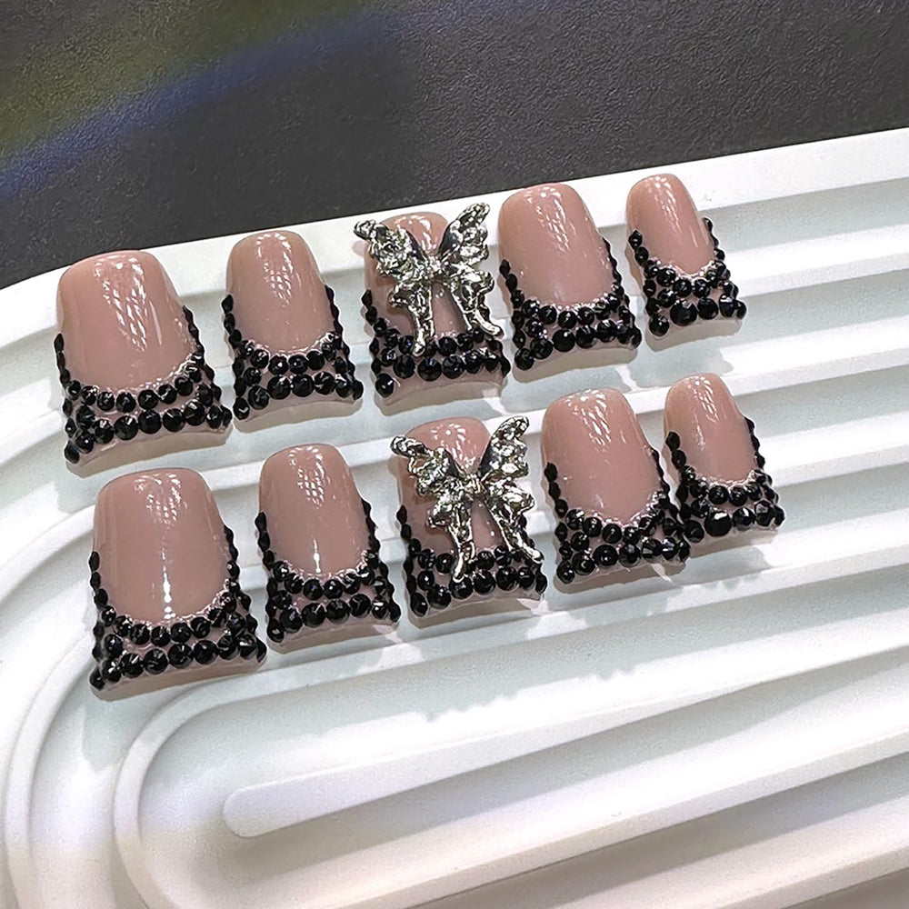RIICFDD medium nude pink duck French-tip nails for a chic manicure