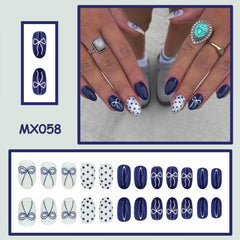 RIICFDD 24-piece almond press-on nails with 12 sizes for precise fit