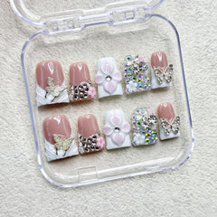 RIICFDD reusable acrylic press-on nails for multiple wearings.