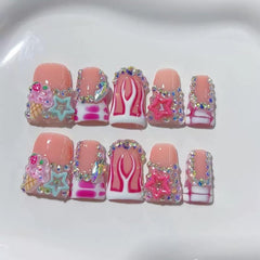 RIICFDD thick press-on nails in medium duck shape for a salon-like look at home