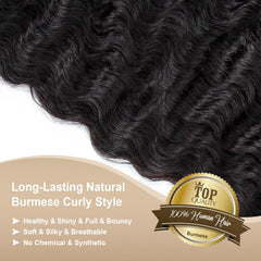 Rilago Burmese curly bundles water-wave pattern for soft beachy texture.