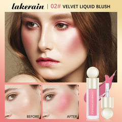 Close-up swatch on cheek highlighting blendable pink shade from RILIMIOO