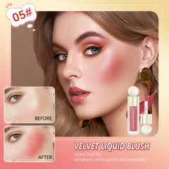 RILIMIOO blush swatch shows even pigment on the skin.