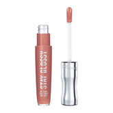 Rimmel Stay Glossy lip gloss application wand enables precise, non-sticky shine.