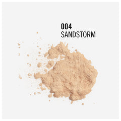 Rimmel Stay Matte Powder Sandstorm application with brush creates a seamless, lightweight layer.