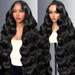 RISBERT 30-inch lace front wig front view with a natural-looking hairline for daily wear.