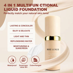 Rise Luxus Ultrablend shade swatch on skin for true color matching