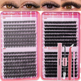 Ritalash lash clusters kit 640pcs close-up showing natural wispy lashes