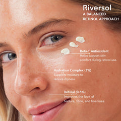 Applying Riversol Retinol Night Cream to the face at night