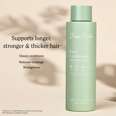 Bottle emphasizes shine and softness after use.
