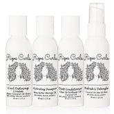 Rizos Curls travel kit shampoo bottle for gentle cleansing on trips
