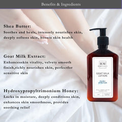RM Soap Market Goat Milk Lotion in hand demonstrating non-greasy finish