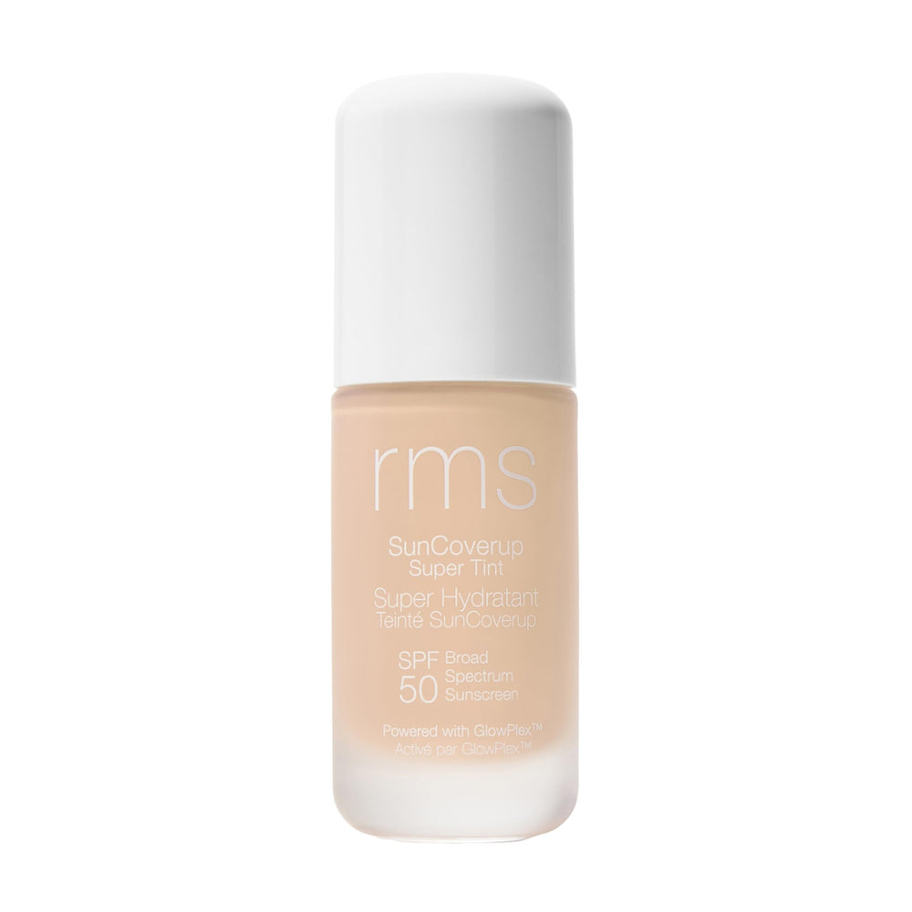 RMS SunCoverup SPF 50 bottle showing mineral sunscreen foundation for daily protection