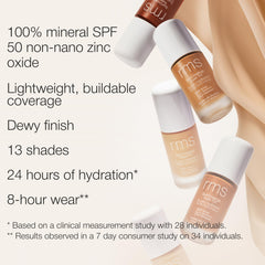RMS SunCoverup SPF 50 application on skin demonstrates even glow.