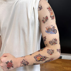 Roarhowl motorcycle tattoo delivers bold edge for cosplay or daily wear