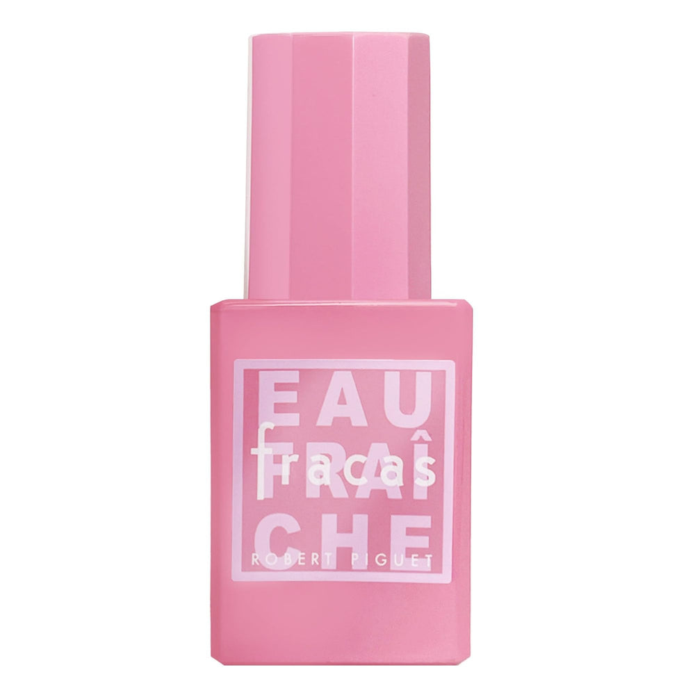 Robert Piguet Fracas Eau Fraîche pink bottle highlighting its bright floral profile for daily wear