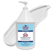 Rocky Mountain Sunscreen Coral Isles bottle with pump for quick group applications