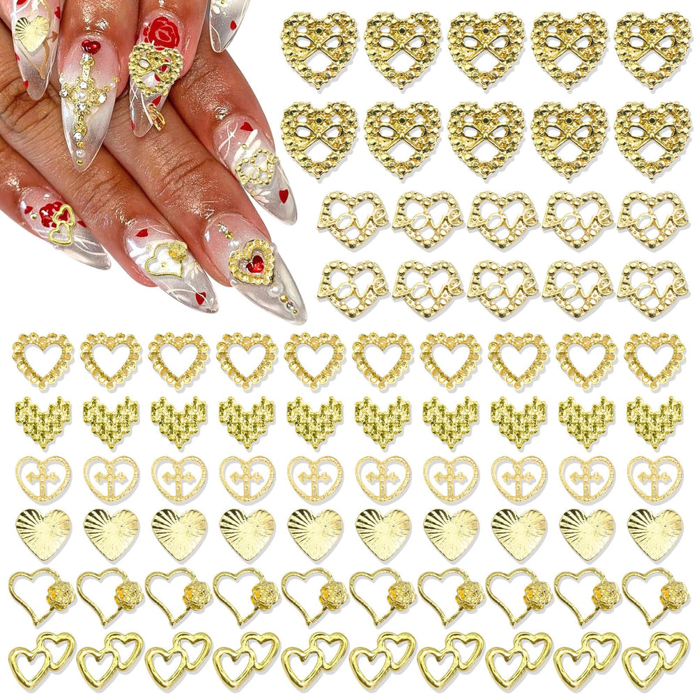 RODAKY gold heart nail charm style 1 for chic manicure and versatile decoration