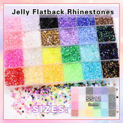 RODAKY 3mm flatback rhinestones provide secure adhesion for natural and artificial nails.